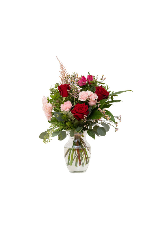 Bouquet de fleurs Rose & rouge │ Collection Les inséparables