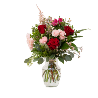 Bouquet de fleurs Rose & rouge │ Collection Les inséparables
