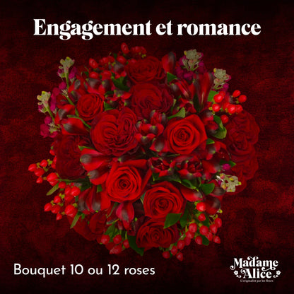 Bouquet Velours (Roses Rouges │ Collection St-♥ fleurs Fleurs en textile