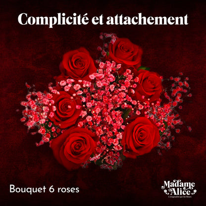 Bouquet Velours (Roses Rouges │ Collection St-♥ fleurs Fleurs en textile