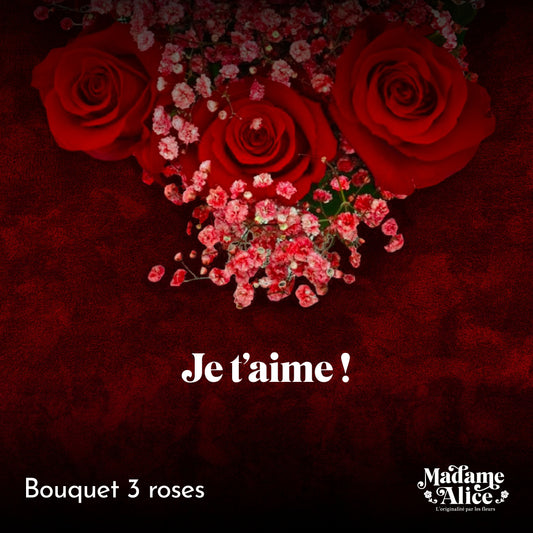 Bouquet Velours (Roses Rouges │ Collection St-♥ fleurs Fleurs en textile